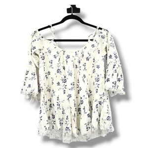 Altar'd State Peasant‎ Top Floral Print Cold Off Shoulder Bohemian Blouse M